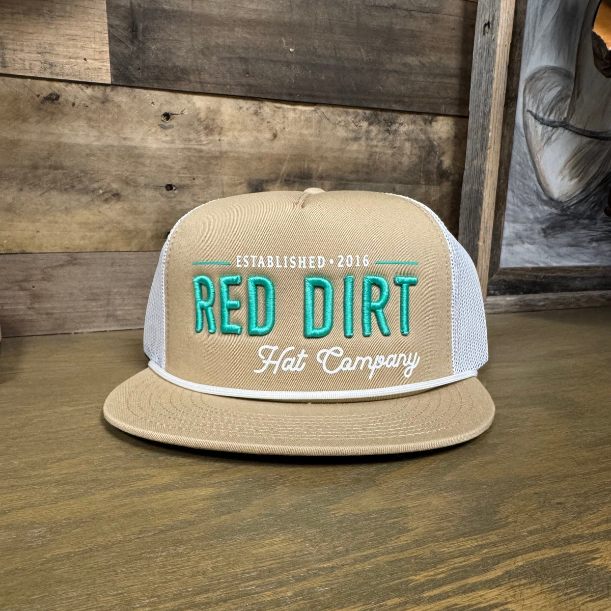 Red Dirt Hat Co. Papa Rope Hat in Khaki and White