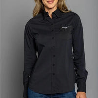 Kimes Ranch Women's Button Down Team Shirt in Black