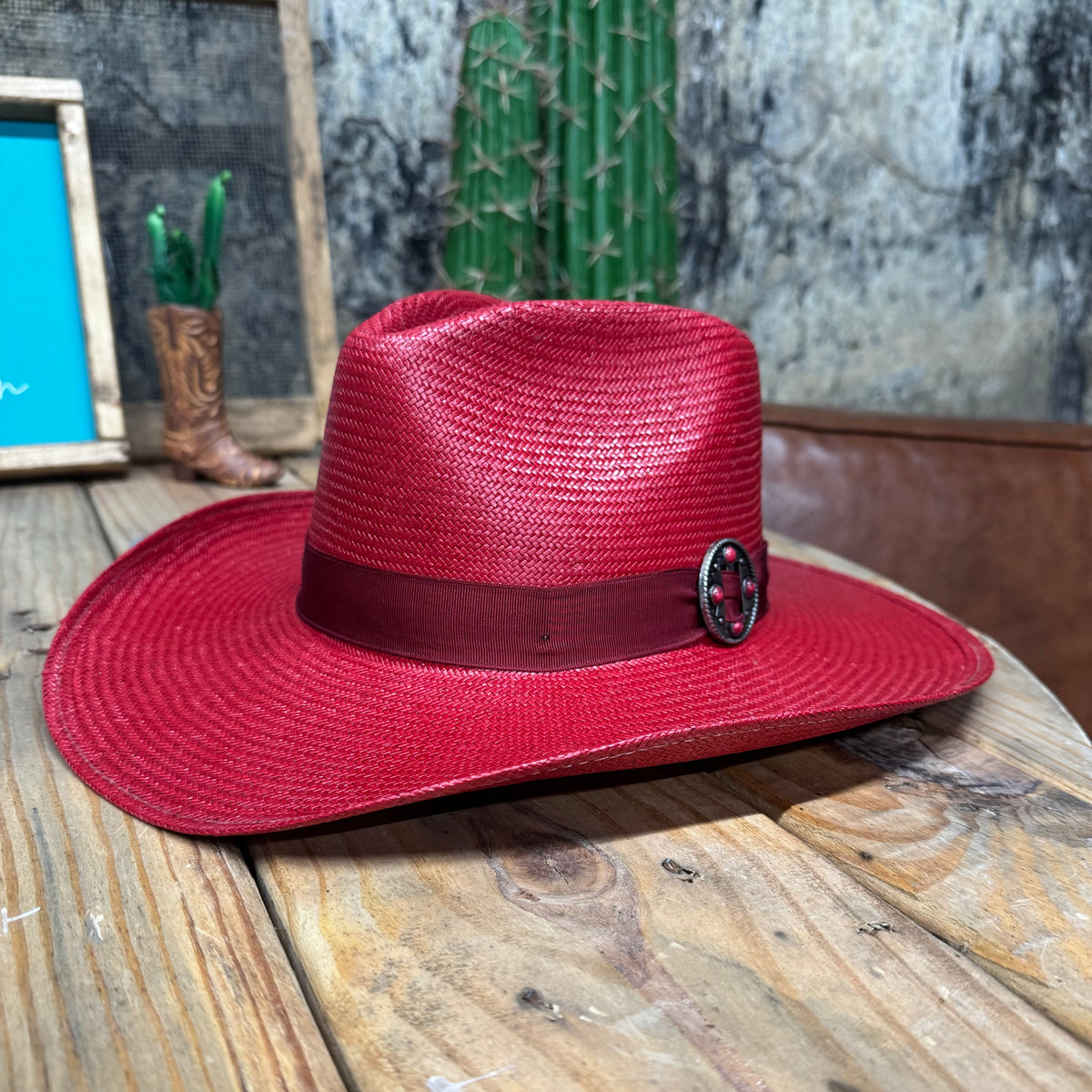 Charlie 1 Horse x Lainey Wilson Breakin' Hearts Straw Hat in Red