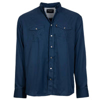 Hooey Men's L/S Sol Solid Western Snap Shirt in Navy