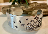 Love Letters Hand Stamped Cuff Bracelet (Multiple Styles/Colors)