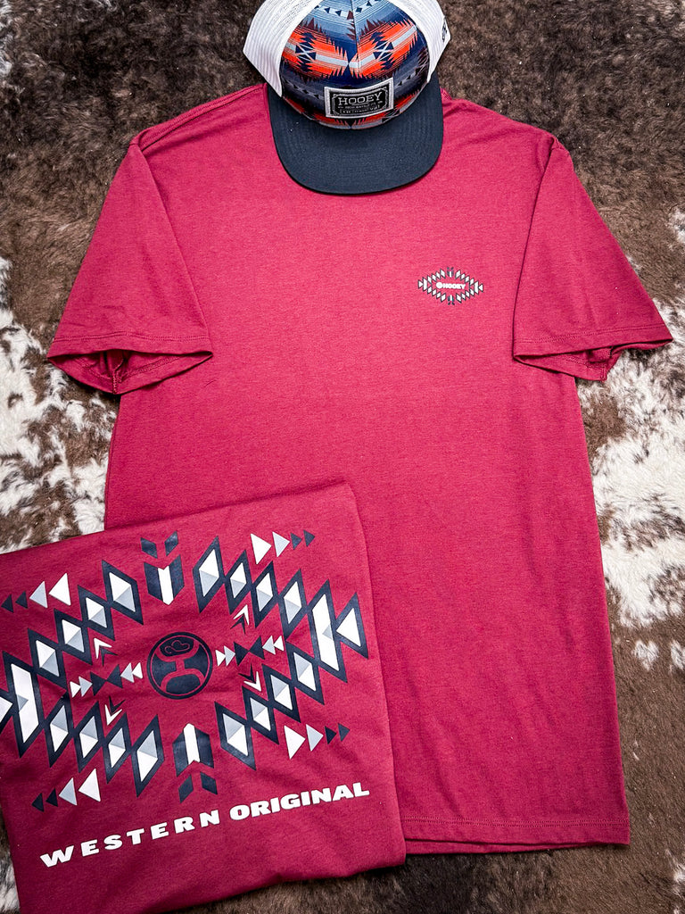 Hooey Men's El Dorado Graphic Tee in Burgundy