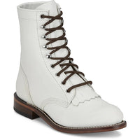 Justin Women's McKean Water Buffalo Lace Up Boot in Vintage White
