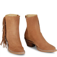 Justin Women's Bev Snip Toe Suede Bootie in Brown