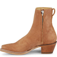 Justin Women's Bev Snip Toe Suede Bootie in Brown