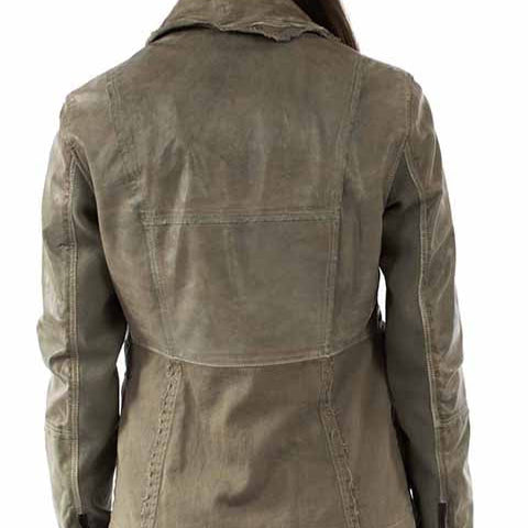 Scully Women's Lambskin Leather Jacket in Sage