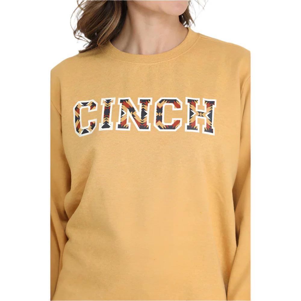 Cinch Women's Logo Sweatshirt in Gold