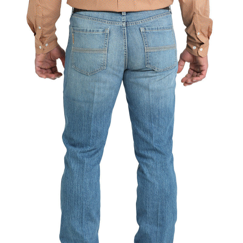 Cinch Men's Ian Slim Fit Bootcut Jean in Medium Stonewash