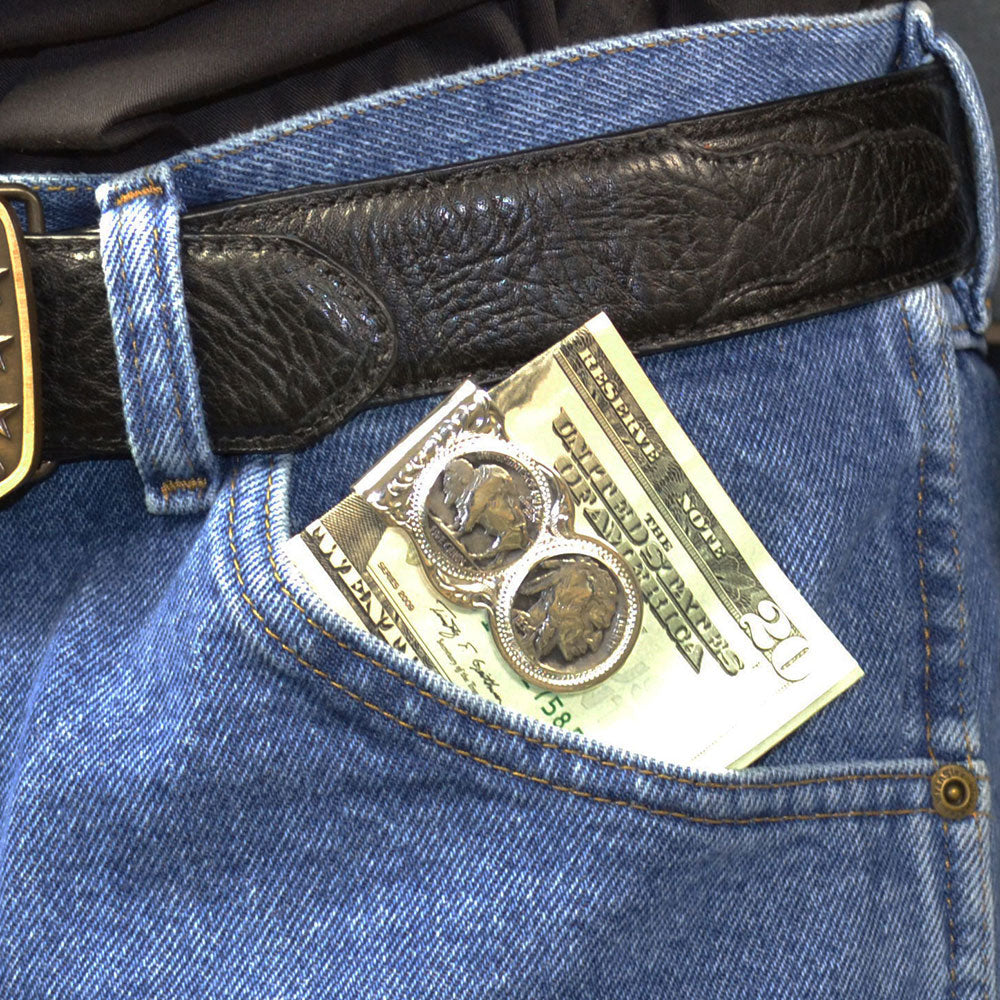 Montana Silversmiths Buffalo Indian Nickel Scalloped Money Clip