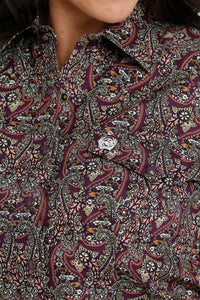 Cinch Women's L/S Purple Paisley Western Snap Shirt