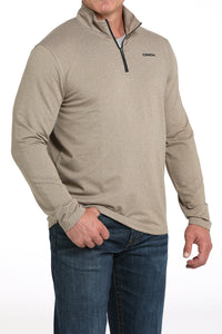 Cinch Men's L/S Arenaflex Quarter Zip Pullover in Stone
