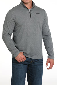 Cinch Men's L/S Arenaflex Quarter Zip Pullover in Charcoal