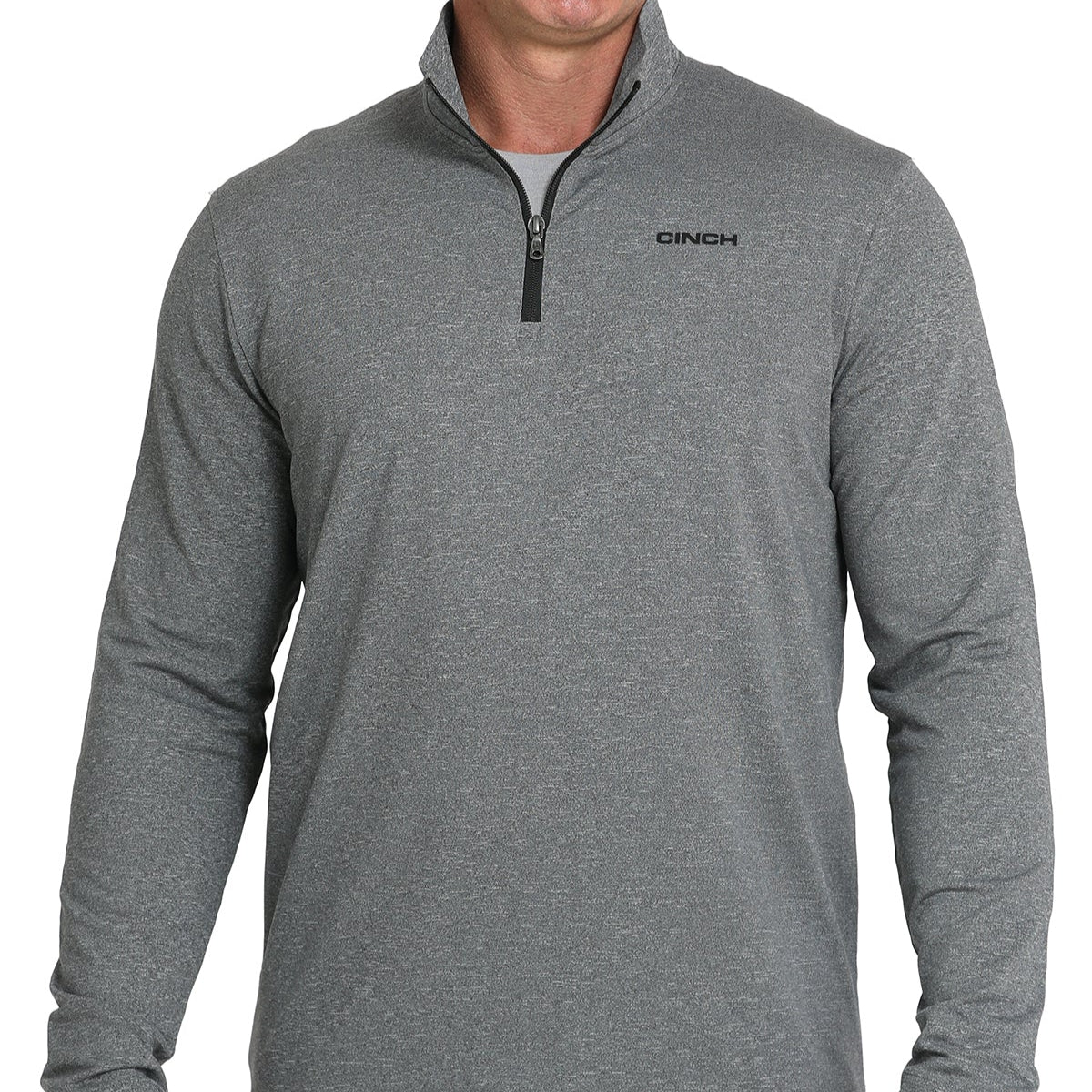 Cinch Men's L/S Arenaflex Quarter Zip Pullover in Charcoal