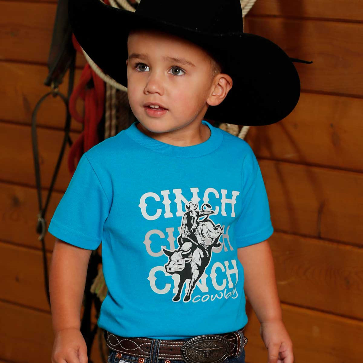 Cinch Baby & Toddler Boy's S/S Bucking Bull Tee in Teal
