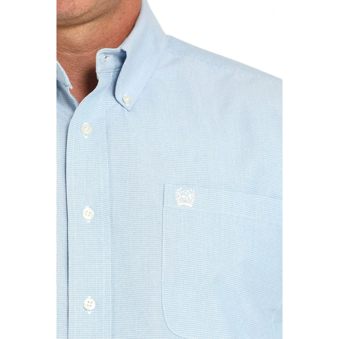 Cinch Men's L/S Classic Fit Western Button Down Shirt in Blue