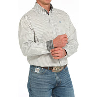 Cinch Men's Tencel™ L/S Striped Button-Down Western Shirt In Cream
