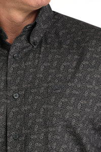 Cinch Men's L/S Classic Fit Paisley Button Down Western Shirt in Charcoal