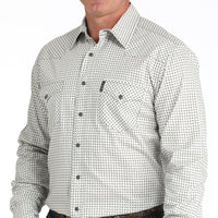 Cinch Men's L/S Modern Fit Micro Floral Print Western Snap Shirt in Cream