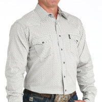 Cinch Men's L/S Modern Fit Micro Floral Print Western Snap Shirt in Cream