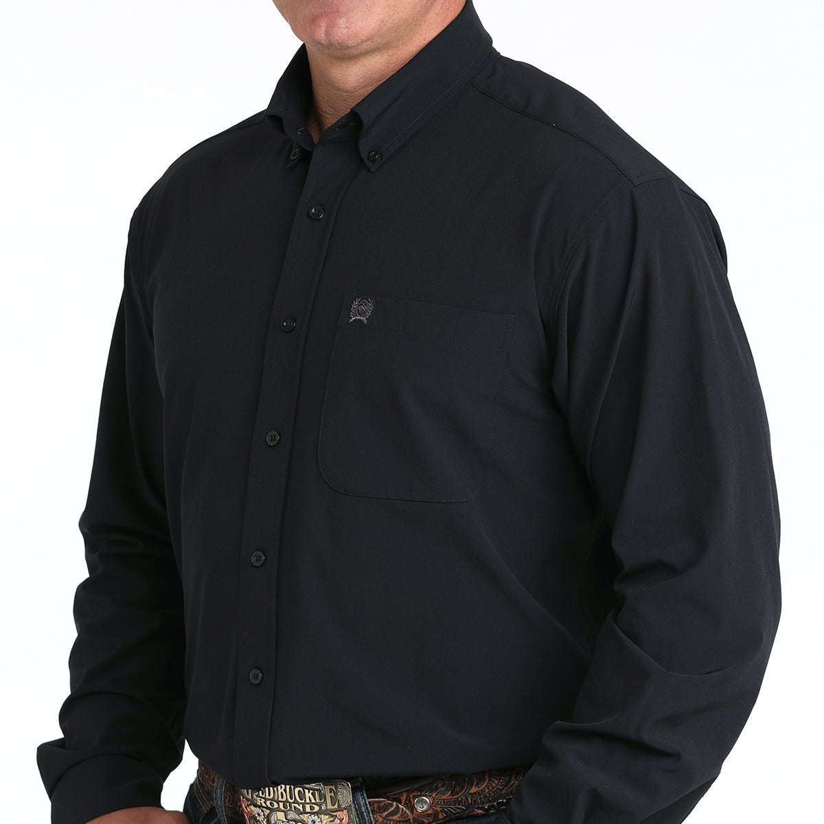 Cinch Men's L/S Classic Fit Arenaflex Button Up Western Shirt in Black