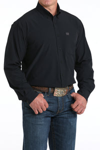 Cinch Men's L/S Classic Fit Arenaflex Button Up Western Shirt in Black