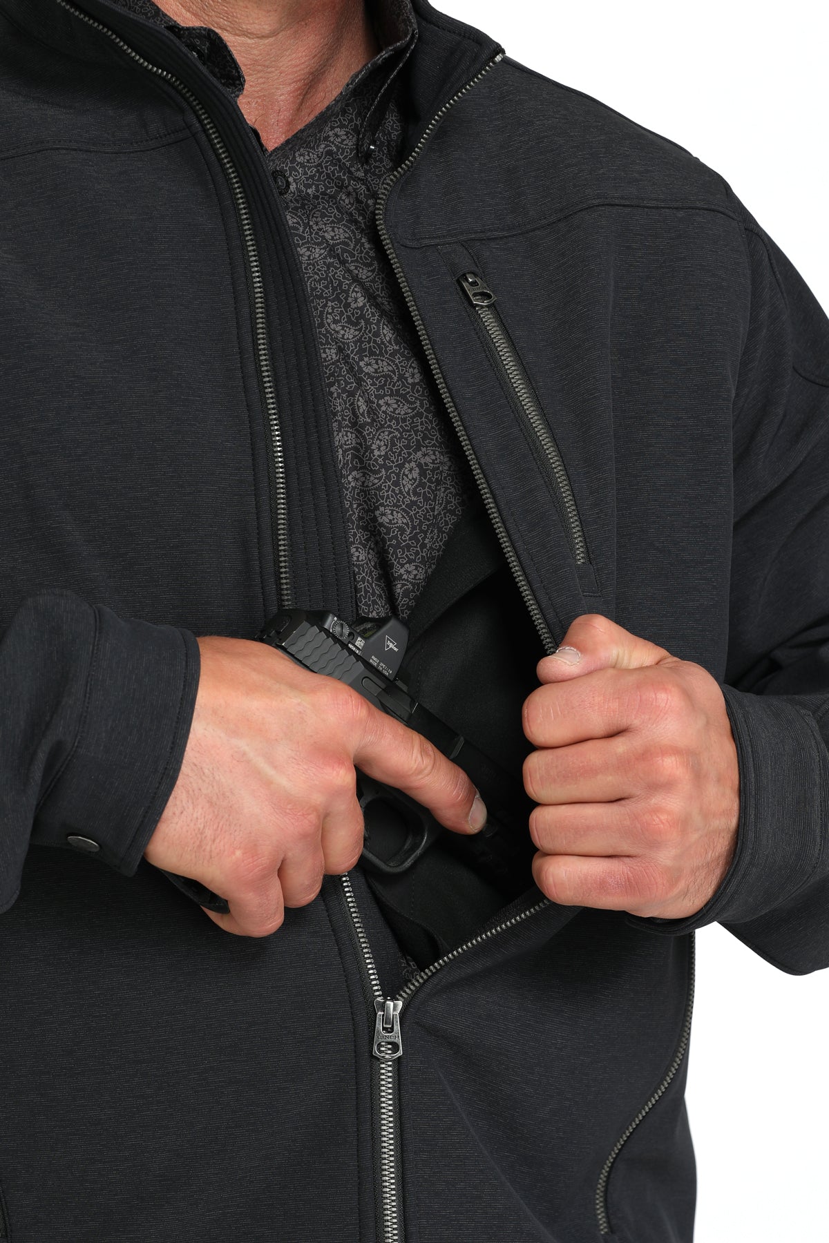 Cinch Men's Concealed Carry Bonded Jacket in Black