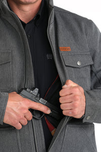 Cinch Men's Concealed Carry Bonded Jacket in Black Herringbone
