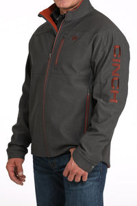 Cinch Men's Bonded Jacket in Charcoal & Burnt Orange
