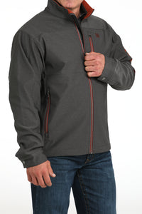 Cinch Men's Bonded Jacket in Charcoal & Burnt Orange