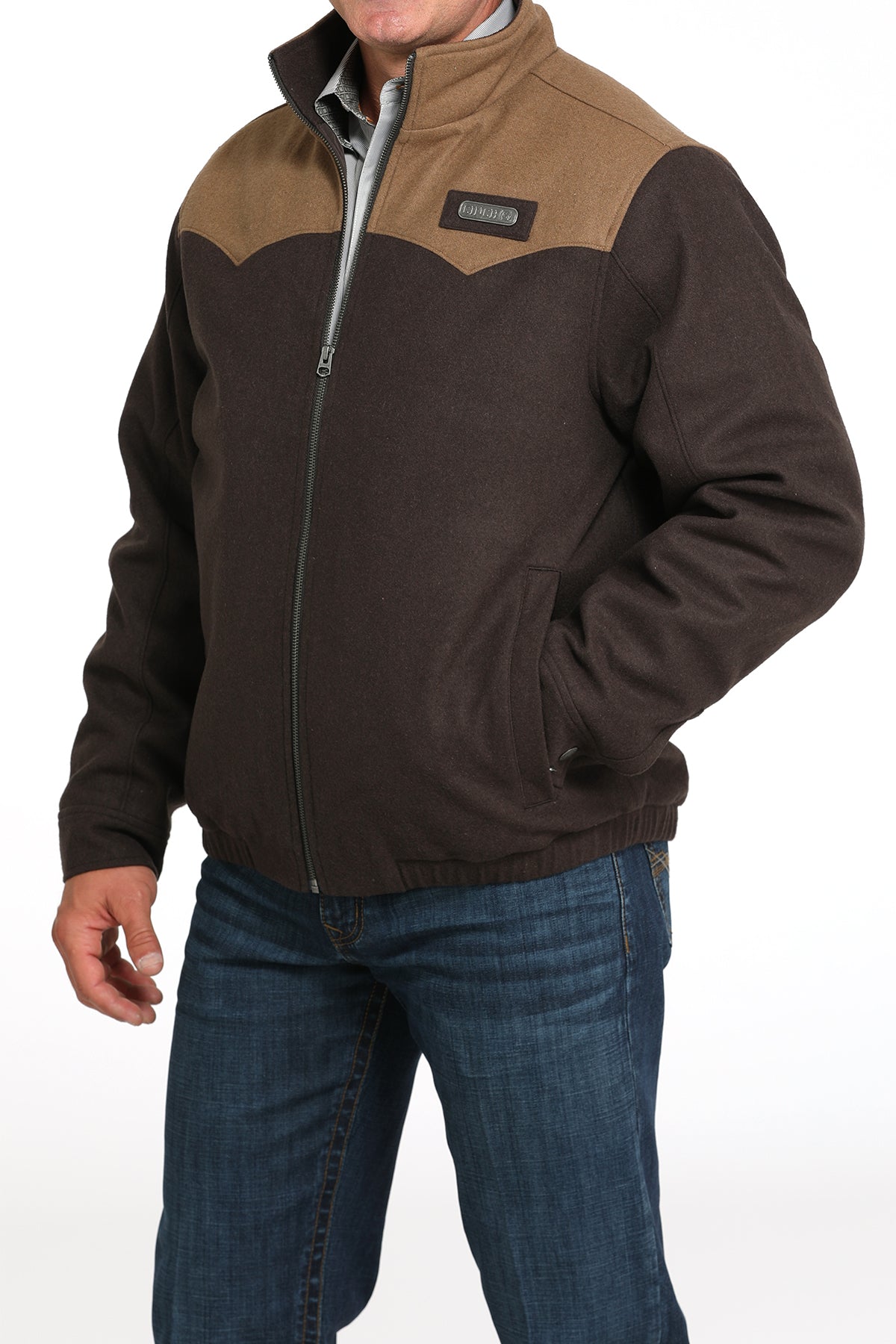 Cinch Men's Concealed Carry Wooly Jacket in Brown