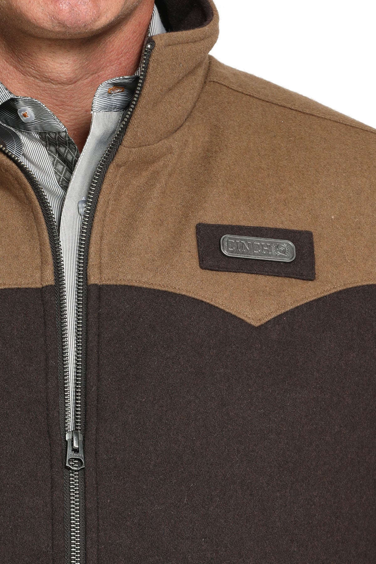 Cinch Men's Concealed Carry Wooly Jacket in Brown
