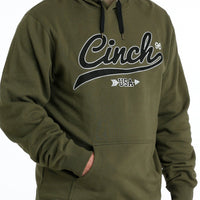 Cinch Men's Olive Logo Pullover Hoodie