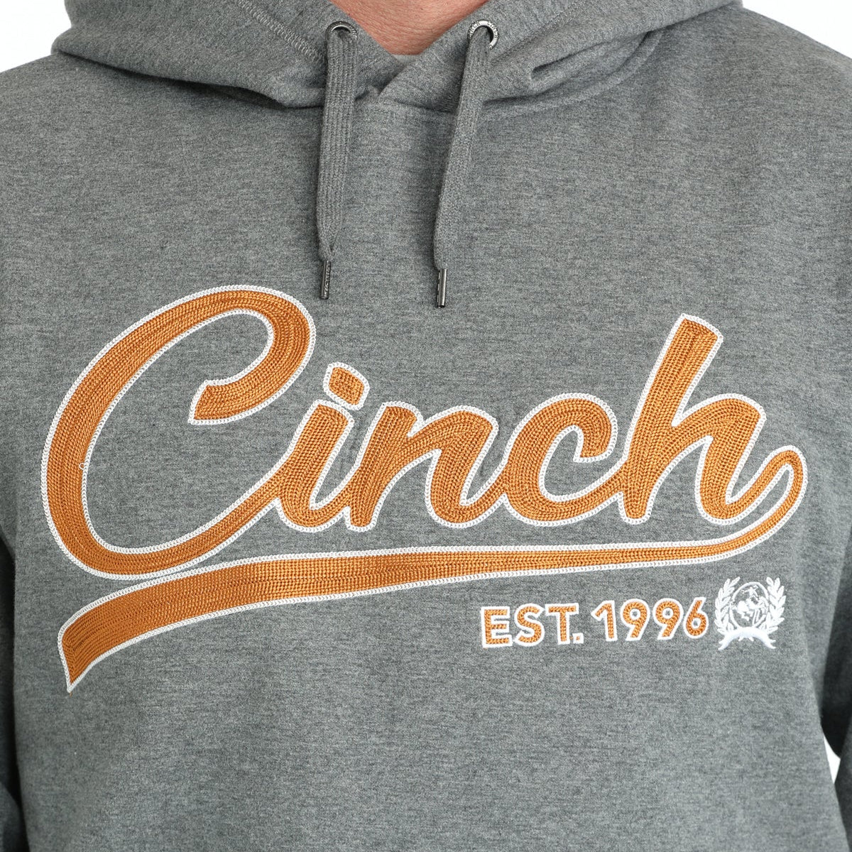 Cinch Men's Embroidered Logo Hoodie in Grey