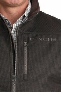 Cinch Men's Bonded Vest in Brown Herringbone