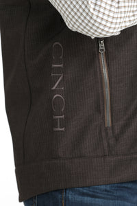 Cinch Men's Bonded Vest in Brown Herringbone