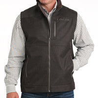 Cinch Men's Bonded Vest in Brown Herringbone