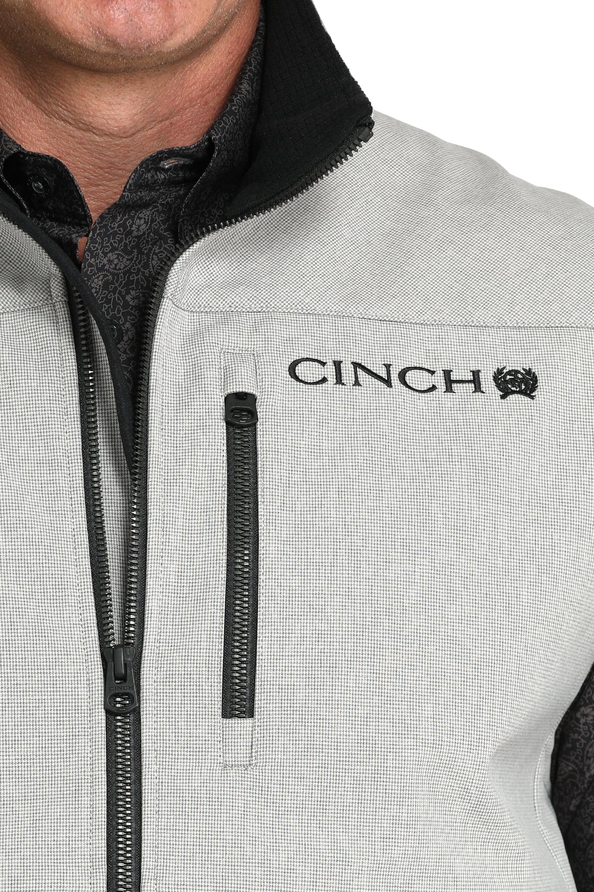 Cinch Men's Textured Bonded Vest in Light Grey