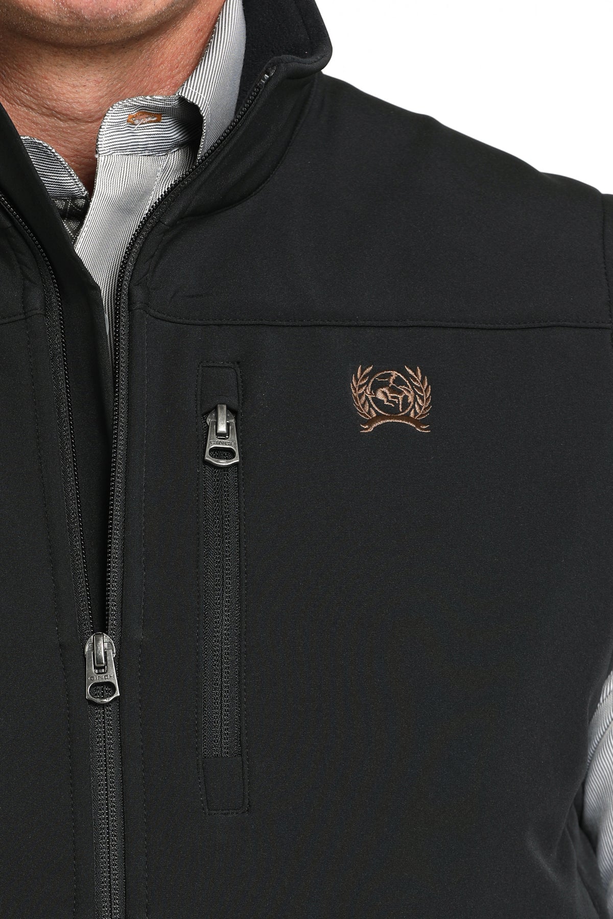 Cinch Men's Concealed Carry Bonded Vest in Black/Gold