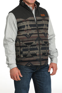 Cinch Men's Reversible Vest in Aztec and Brown