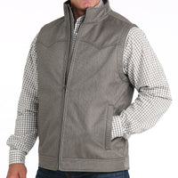 Cinch Men's Solid Concealed Carry Bonded Vest in Light Brown Herringbone