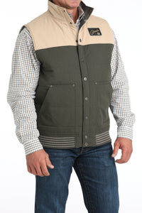 Cinch Men's Reversible Snap Vest in Olive