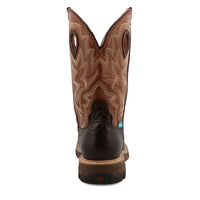 Twisted X Men's Safety Toe Western Work Boot in Smokey Chocolate and Spice