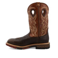 Twisted X Men's Safety Toe Western Work Boot in Smokey Chocolate and Spice