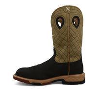 Twisted X Men's 12" Western Nano Toe Work Boot in Charcoal and Kiwi