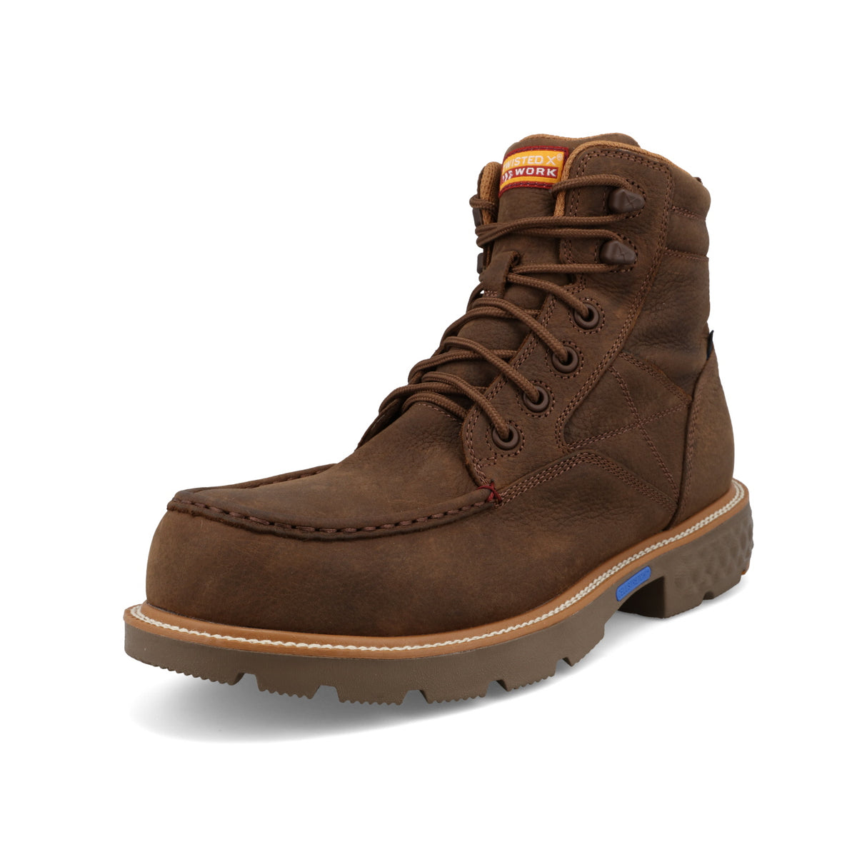 Twisted X Men's 6" Lace Up Work Boot Nano Safety Toe in Oak