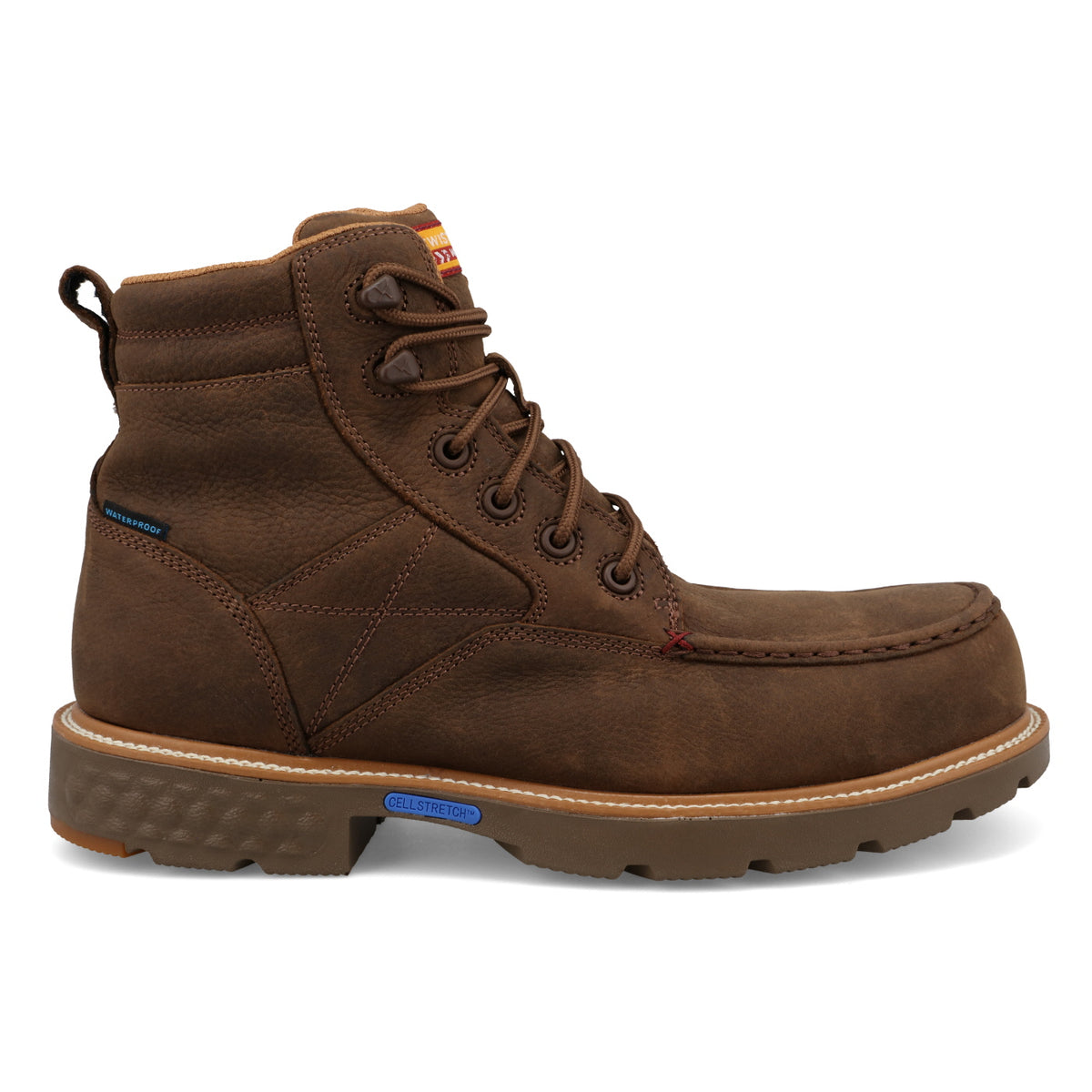 Twisted X Men's 6" Lace Up Work Boot Nano Safety Toe in Oak