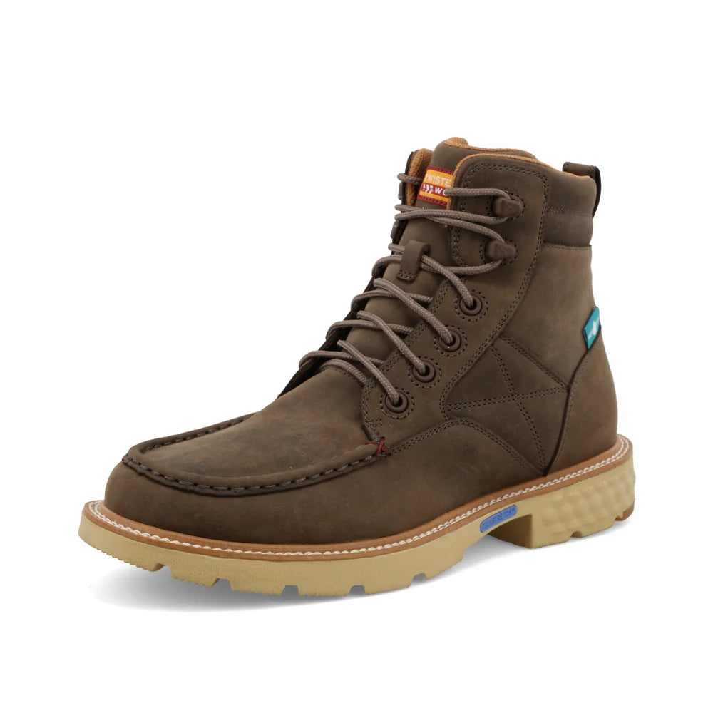Twisted X Men's CellStretch 6"Lace Up Work Boot in Shitake