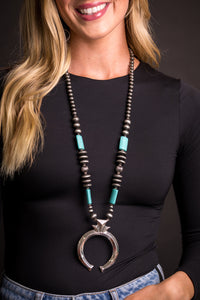 West & Co. Silver Navajo Inspired Pearl & Naja Beaded Pendant Necklace
