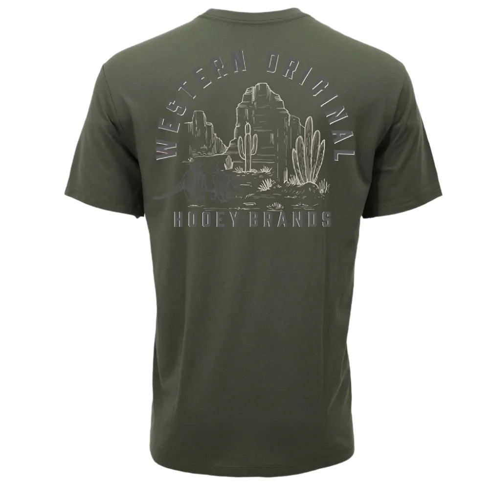 Hooey Men's Desert Dillo Graphic Tee in Surplus Green