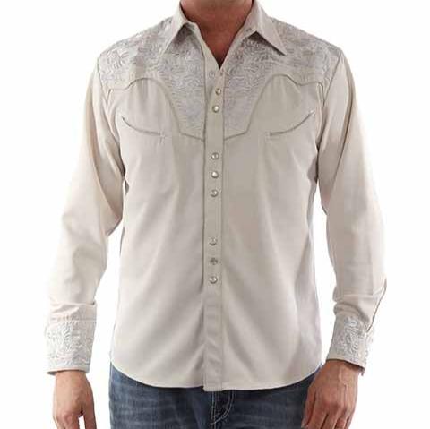 sachin and babi light blue dress Panhandle Men's Black Classic Long Sleeve Western Shirt with Embroider main image 1